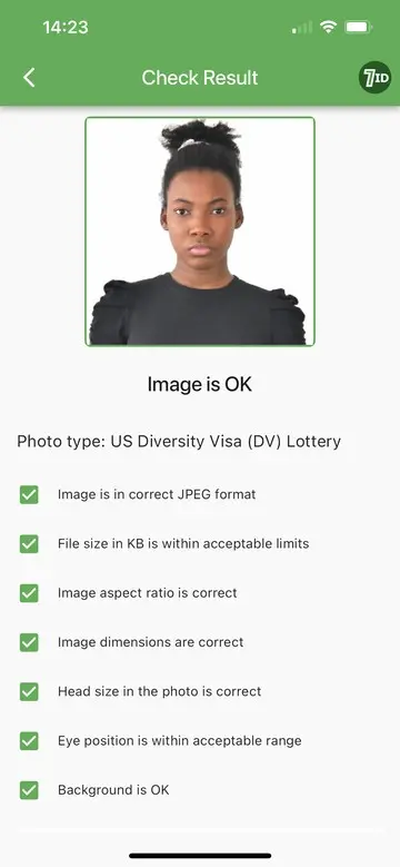 7ID: DV Lottery Photo Validation