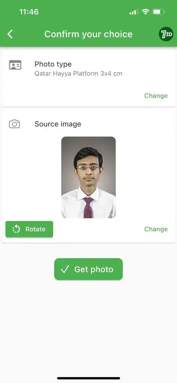 7ID App: Qatar Visa Photo Size Editor