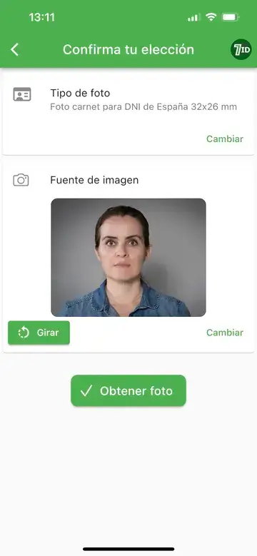 App 7ID: DNI Español Tamaño Foto