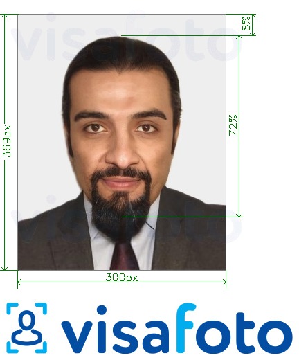 Príklad fotografie pre Spojené arabské emiráty Visa online Emirates.com 300x369 pixelov s presnou špecifikáciou veľkosti