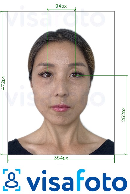 Príklad fotografie pre Čína s rozmermi 354 x 472 pixelov s očami na priečnikoch s presnou špecifikáciou veľkosti