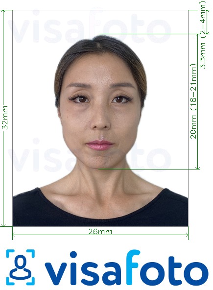 Príklad fotografie pre China Medicare karta 26x32 mm s presnou špecifikáciou veľkosti