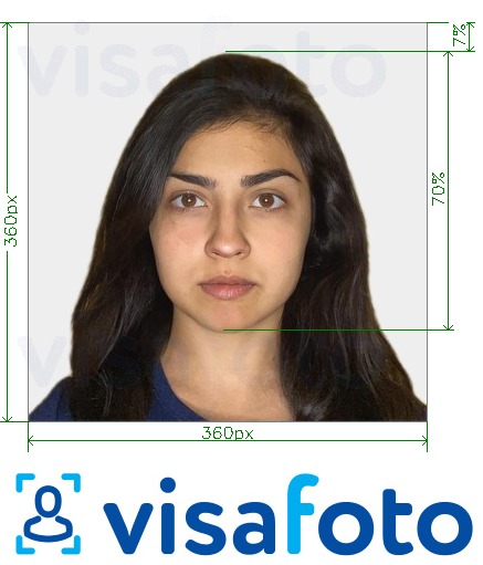Príklad fotografie pre Indický pas OCI 360 x 360 – 900 x 900 pixelov s presnou špecifikáciou veľkosti