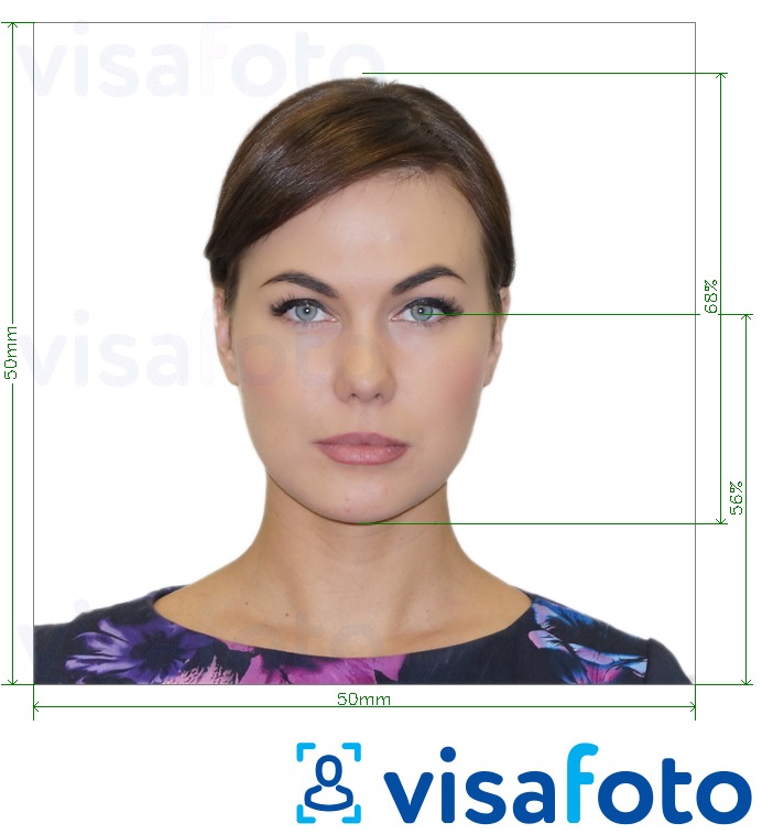 Príklad fotografie pre Paraguajské vízum 5x5 cm s presnou špecifikáciou veľkosti