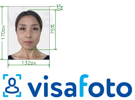 Príklad fotografie pre Thajsko vízum 132 x 170 pixelov s presnou špecifikáciou veľkosti